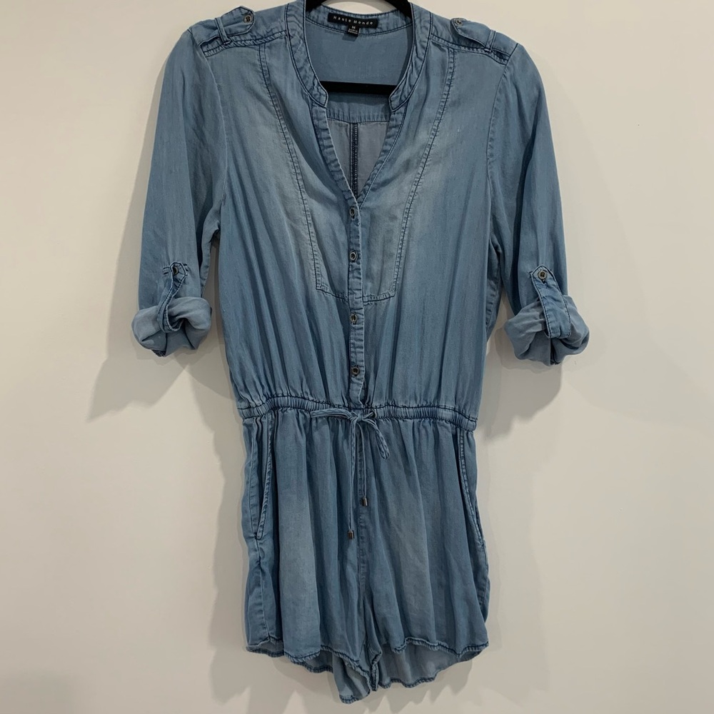 Haute Monde Blue Denim Romper M